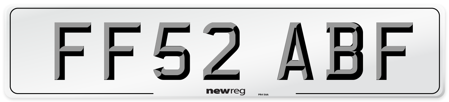 FF52 ABF Number Plate from New Reg